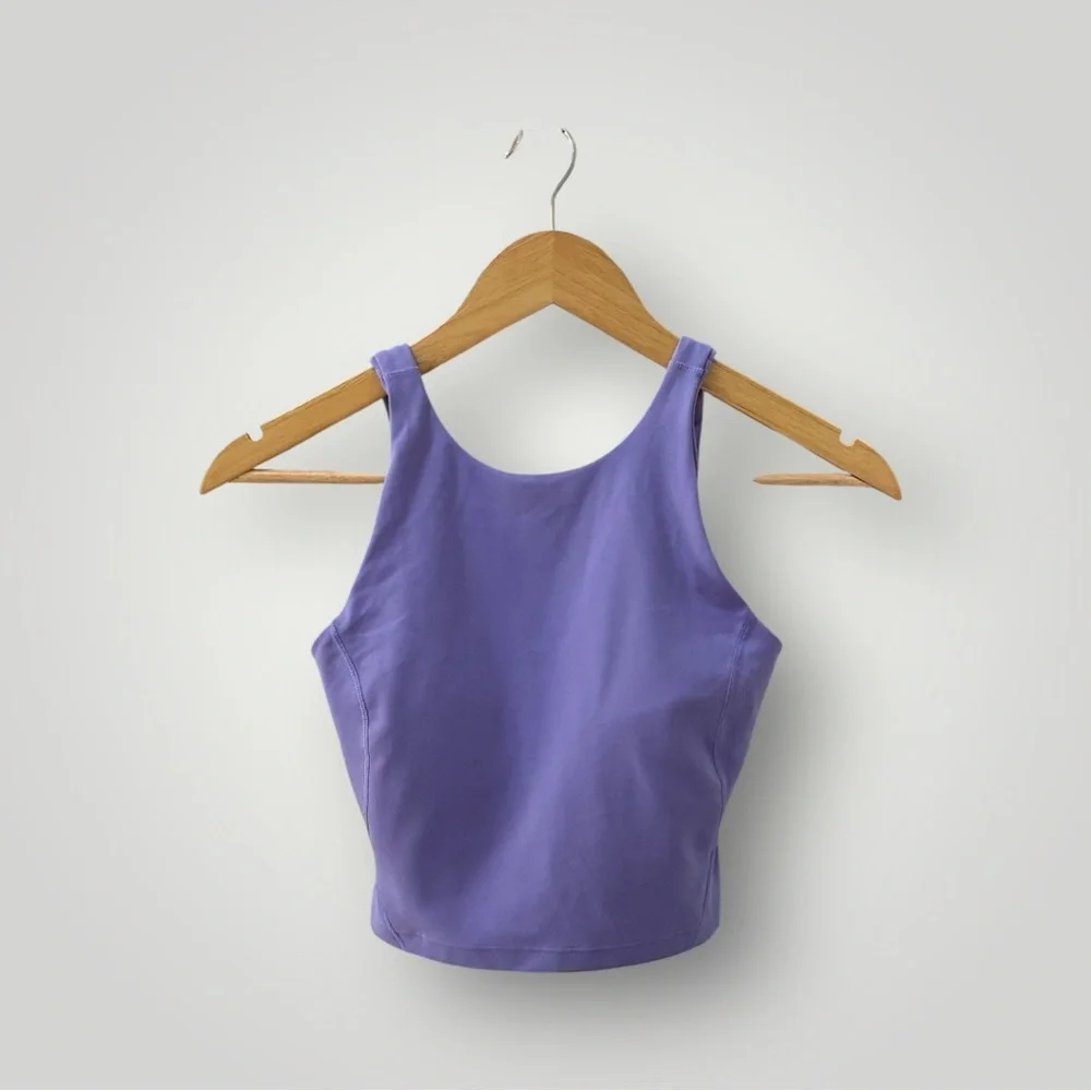 Lululemon Women’s Purple Cropped Tank Top Sports Bra! Size 2! - Picture 5 of 6